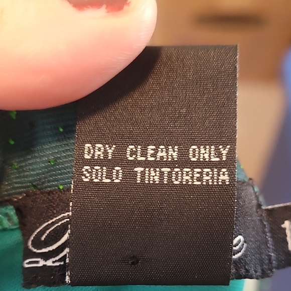 Y2K Vintage Sparkly Beaded Halter Maxi Gown Dress Size 10 Green Ombre Formal 90s - Picture 10 of 13